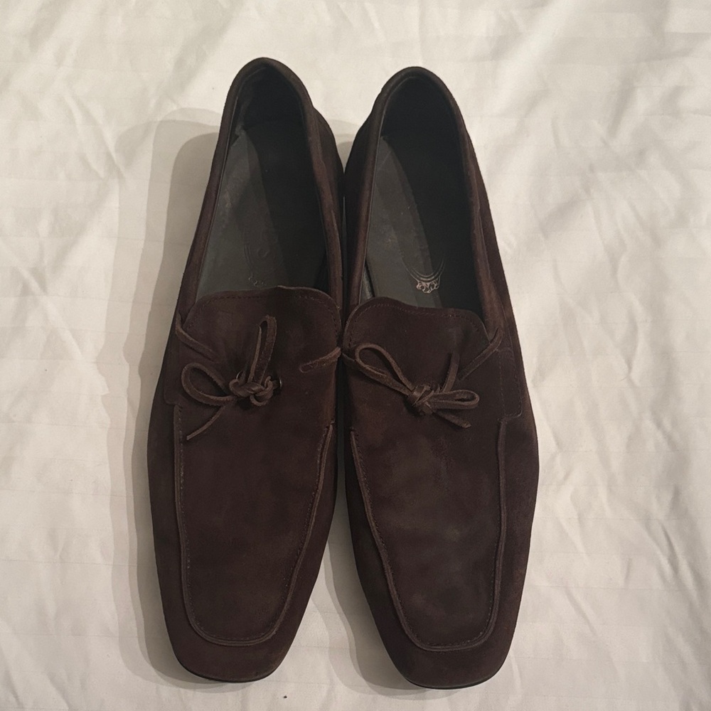 Tod's Dark Brown Suede Loafers